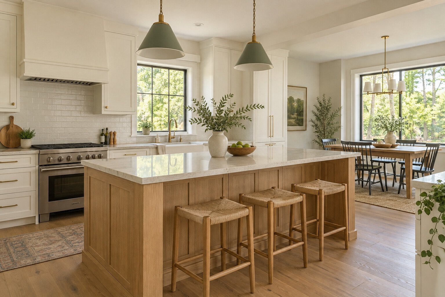 AI-generated kitchen prepared with uncluttered counters and natural light